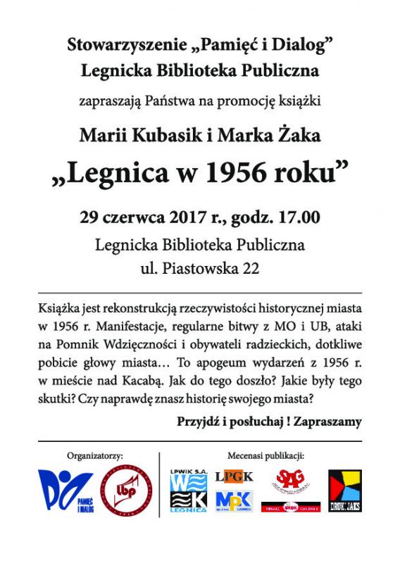 W czwartek promocja ksiki „Legnica w 1956 roku”